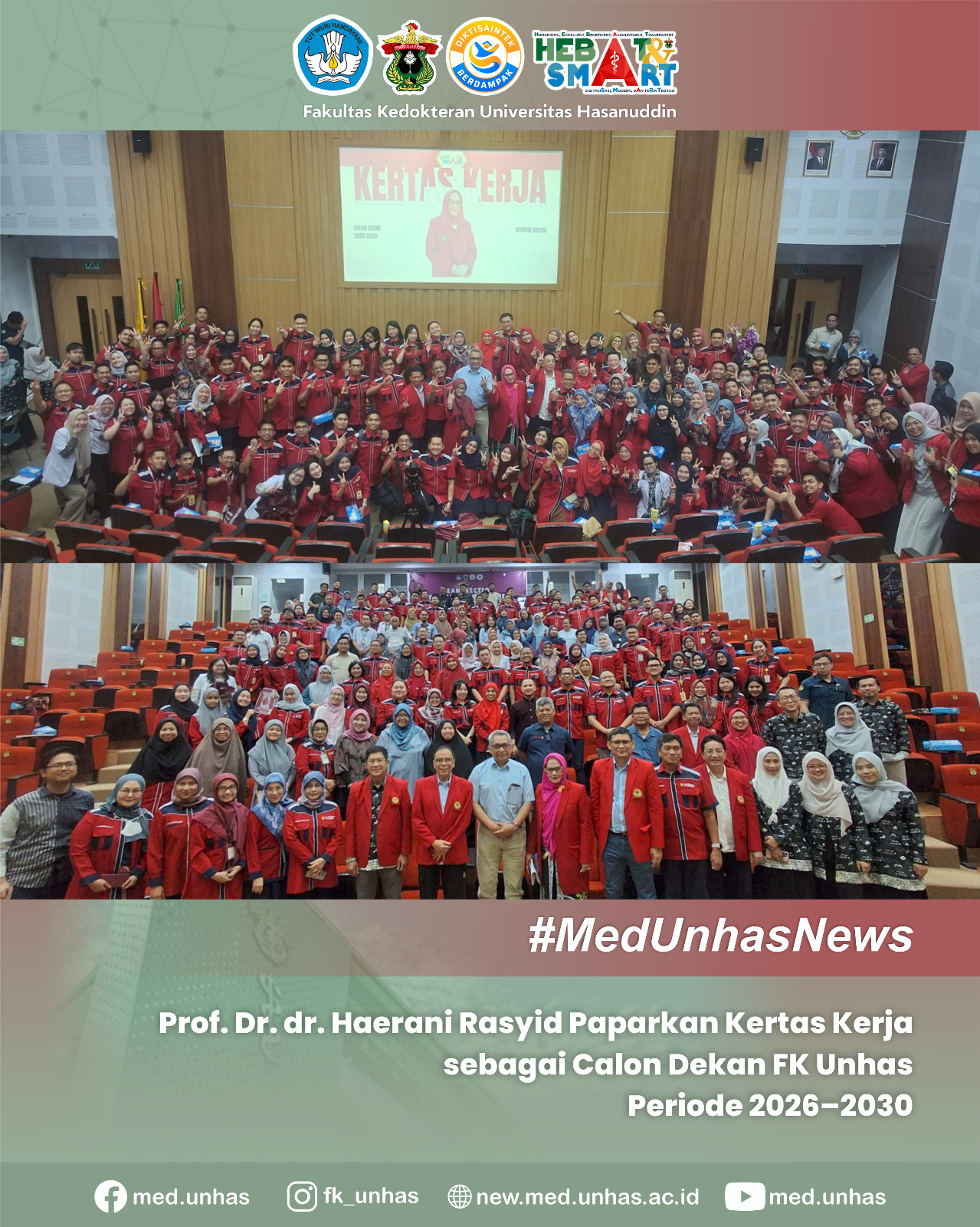 Prof. Dr. dr. Haerani Rasyid Paparkan Kertas Kerja sebagai Calon Dekan FK Unhas Periode 2026–2030